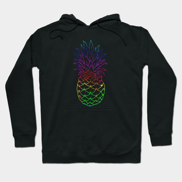 Rainbow Pineapple Hoodie by Glenn Landas Digital Art